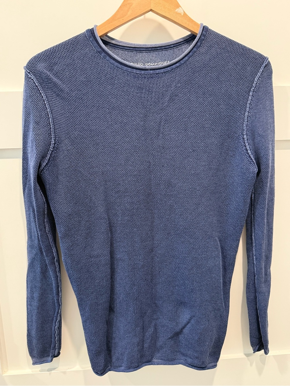 Mens Adolfo Dominguez Spain Navy Crewneck Slim Sweater Pullover Sz 4